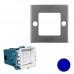 Φωτιστικό Χωνευτό Τετράγωνο LED 0.6W 230V Μπλέ φως Αλουμινίου Inox 9621 IP54